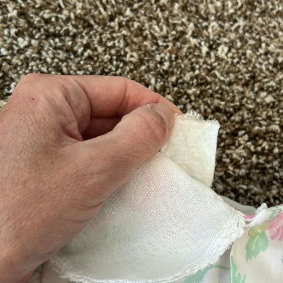 Vintage 80s Floral Easter Spring Collared Formal Baby Girl Dress - Picture 9 of 14